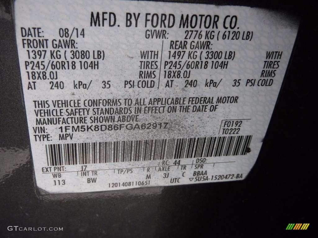 2015 Explorer XLT 4WD - Magnetic / Charcoal Black photo #27