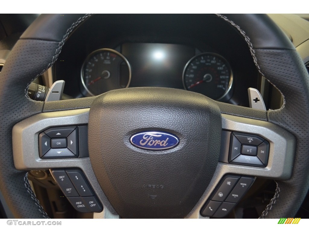 2017 Ford F150 SVT Raptor SuperCrew 4x4 Raptor Black Steering Wheel Photo #121099239