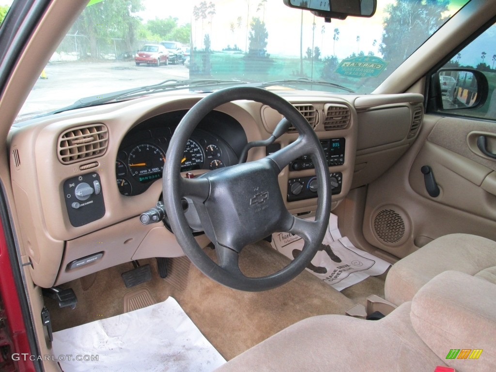 2000 S10 LS Extended Cab - Dark Cherry Red Metallic / Medium Gray photo #9