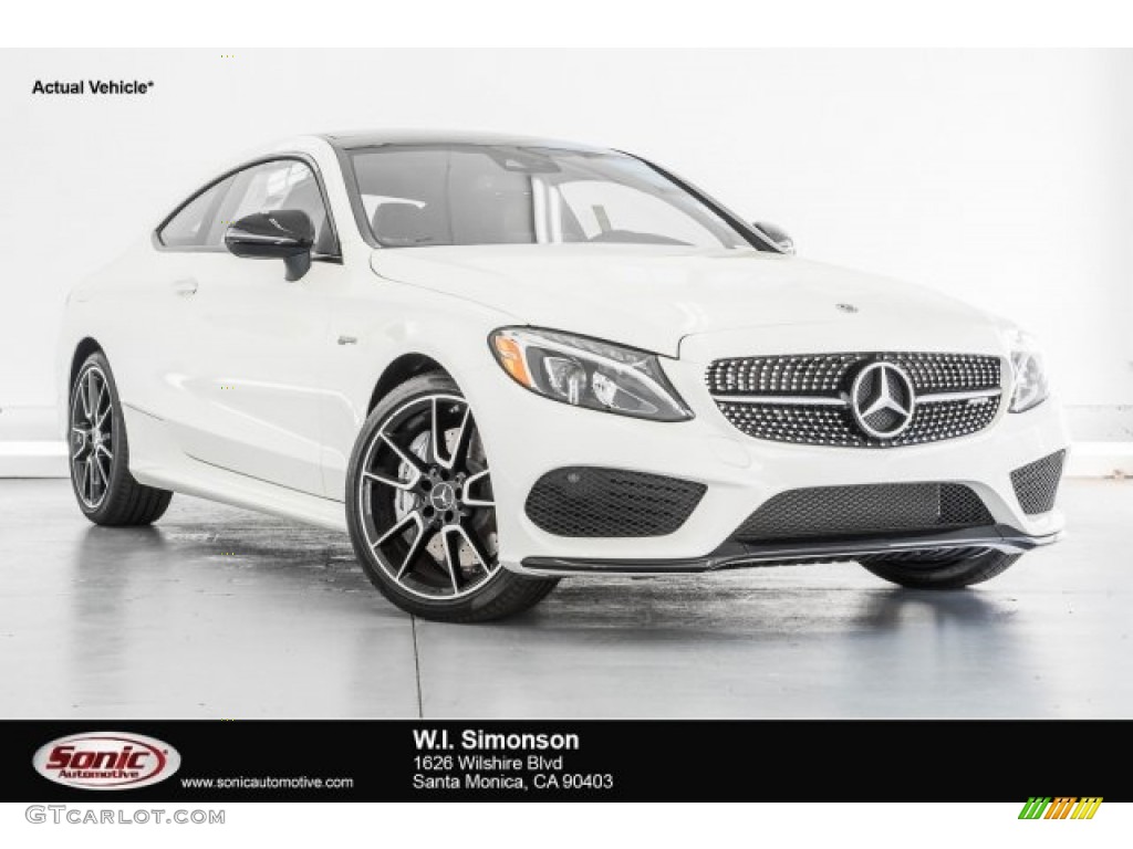 2017 C 43 AMG 4Matic Coupe - Polar White / Cranberry Red/Black photo #1