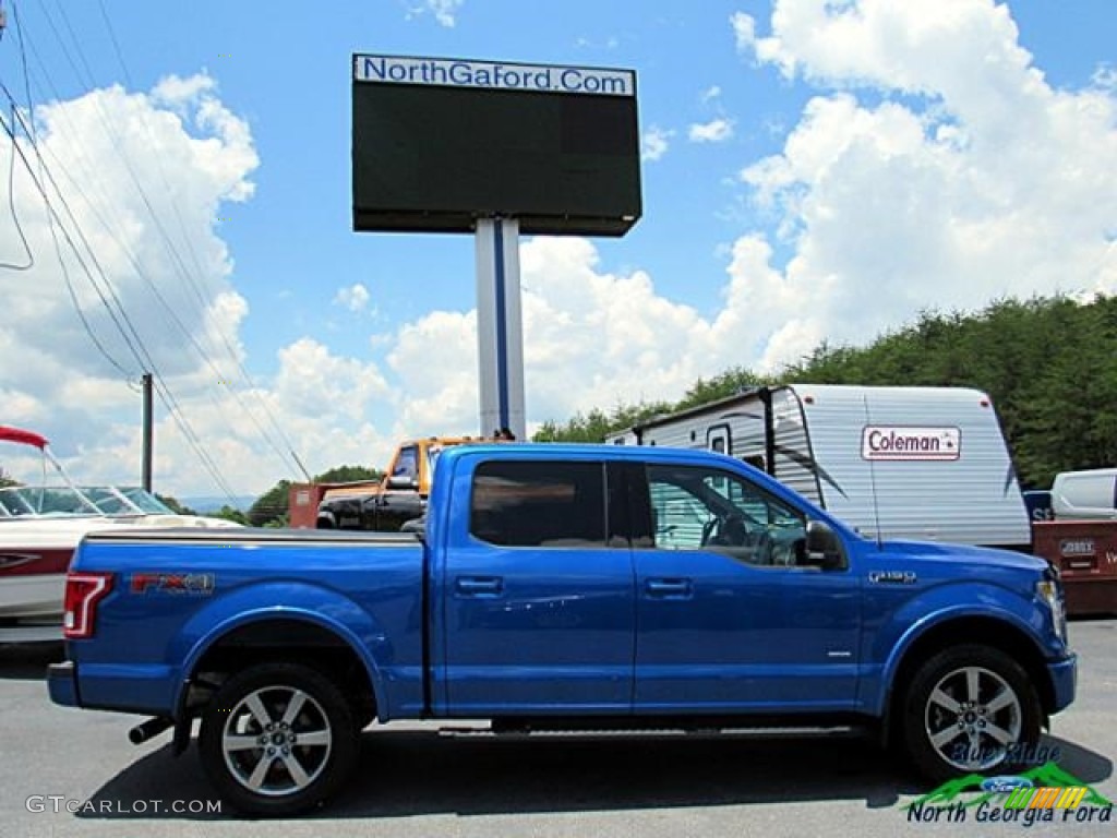 2015 F150 XLT SuperCrew 4x4 - Blue Flame Metallic / Black photo #6