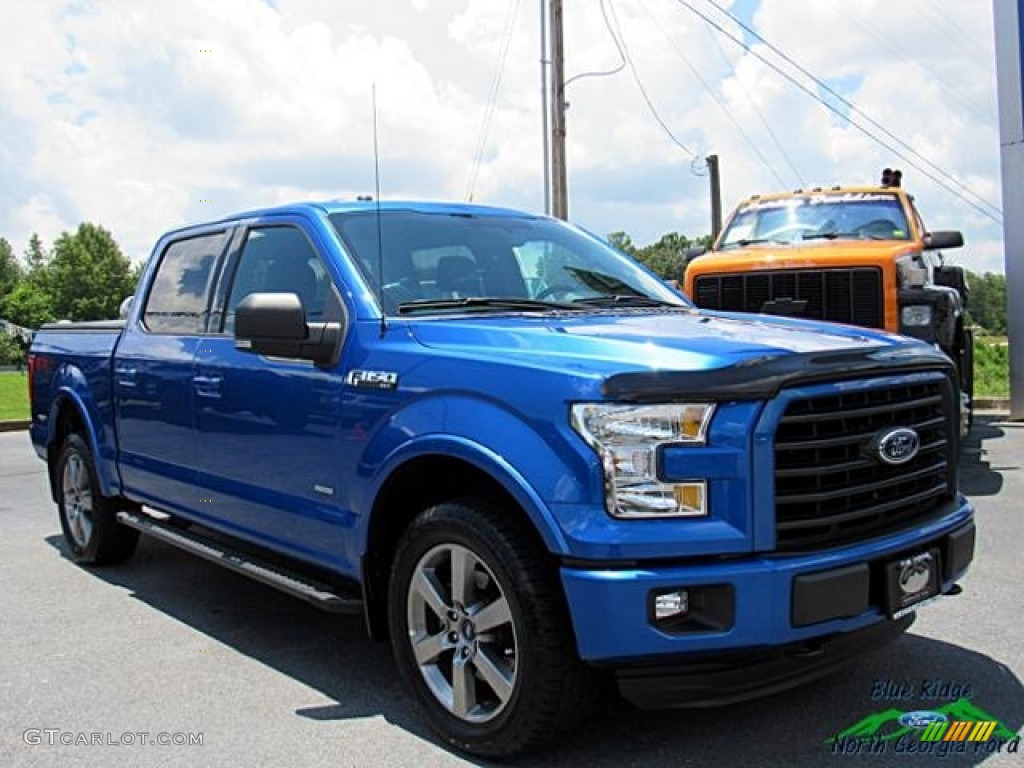 2015 F150 XLT SuperCrew 4x4 - Blue Flame Metallic / Black photo #7