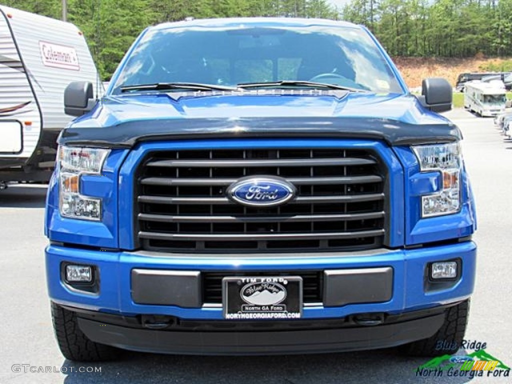 2015 F150 XLT SuperCrew 4x4 - Blue Flame Metallic / Black photo #8