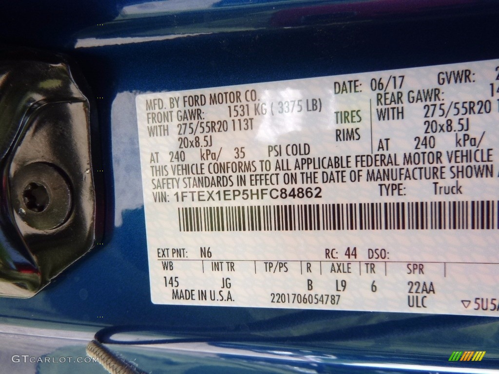 2017 F150 XL SuperCab 4x4 - Lightning Blue / Black photo #14