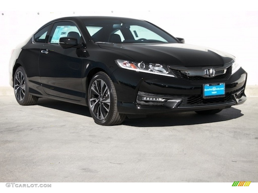 2017 Accord EX-L V6 Coupe - Crystal Black Pearl / Black photo #1