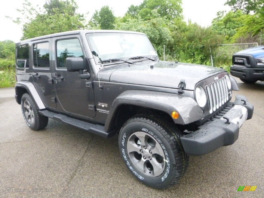 2017 Wrangler Unlimited Sahara 4x4 - Granite Crystal Metallic / Black/Dark Saddle photo #7