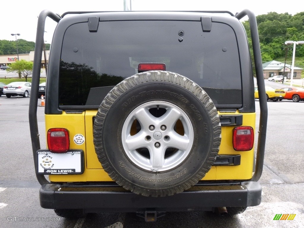 2004 Wrangler X 4x4 - Solar Yellow / Dark Slate Gray photo #4