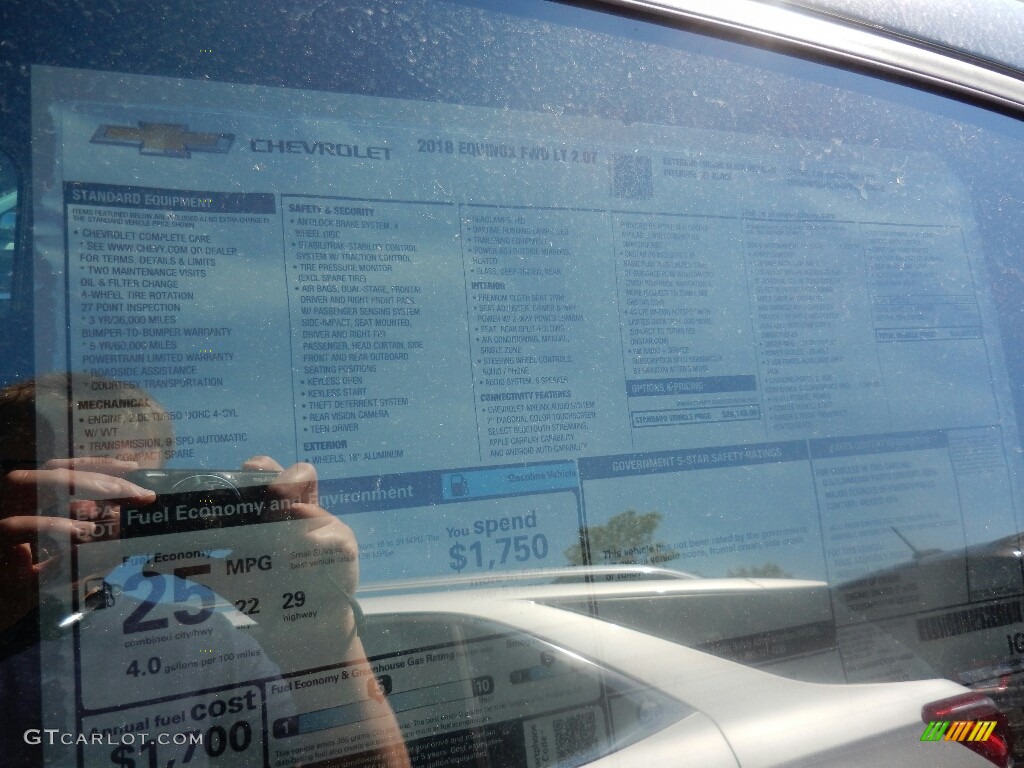 2018 Chevrolet Equinox LT Window Sticker Photos