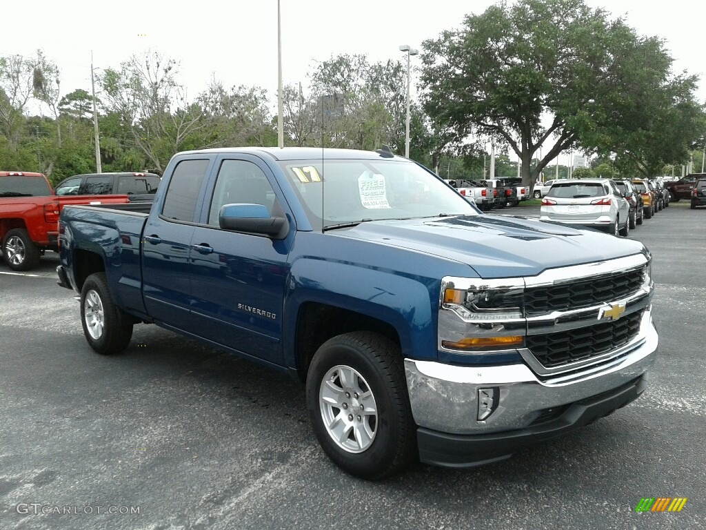 2017 Silverado 1500 LT Double Cab - Deep Ocean Blue Metallic / Dark Ash/Jet Black photo #7