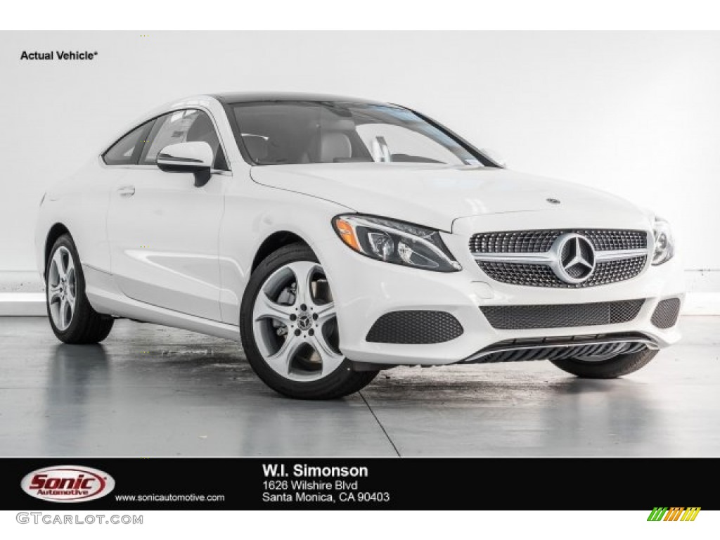 2017 C 300 Coupe - Polar White / Silk Beige/Black photo #1