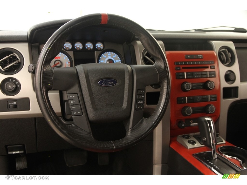 2010 Ford F150 SVT Raptor SuperCab 4x4 Raptor Black/Orange Dashboard Photo #121168010
