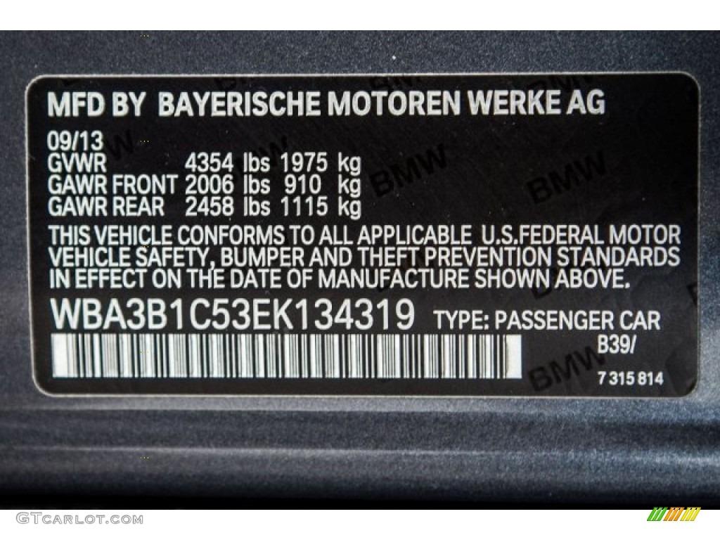 2014 3 Series 320i Sedan - Mineral Grey Metallic / Black photo #22