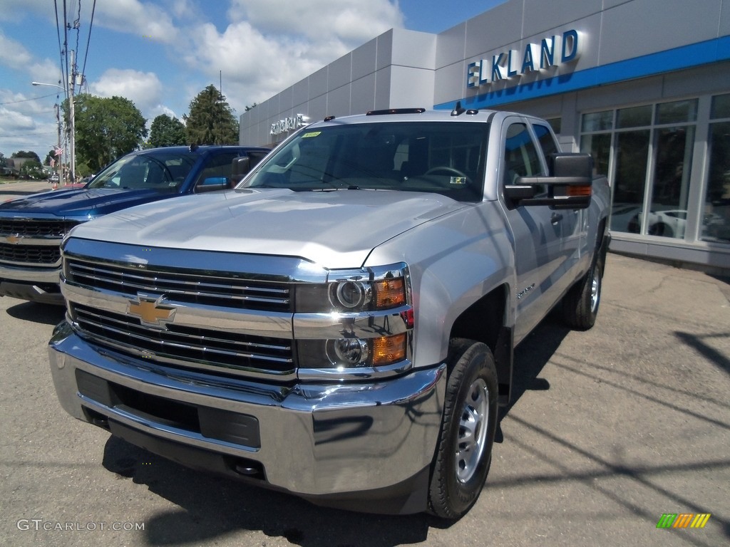 2017 Silverado 2500HD Work Truck Double Cab 4x4 - Silver Ice Metallic / Dark Ash/Jet Black photo #2