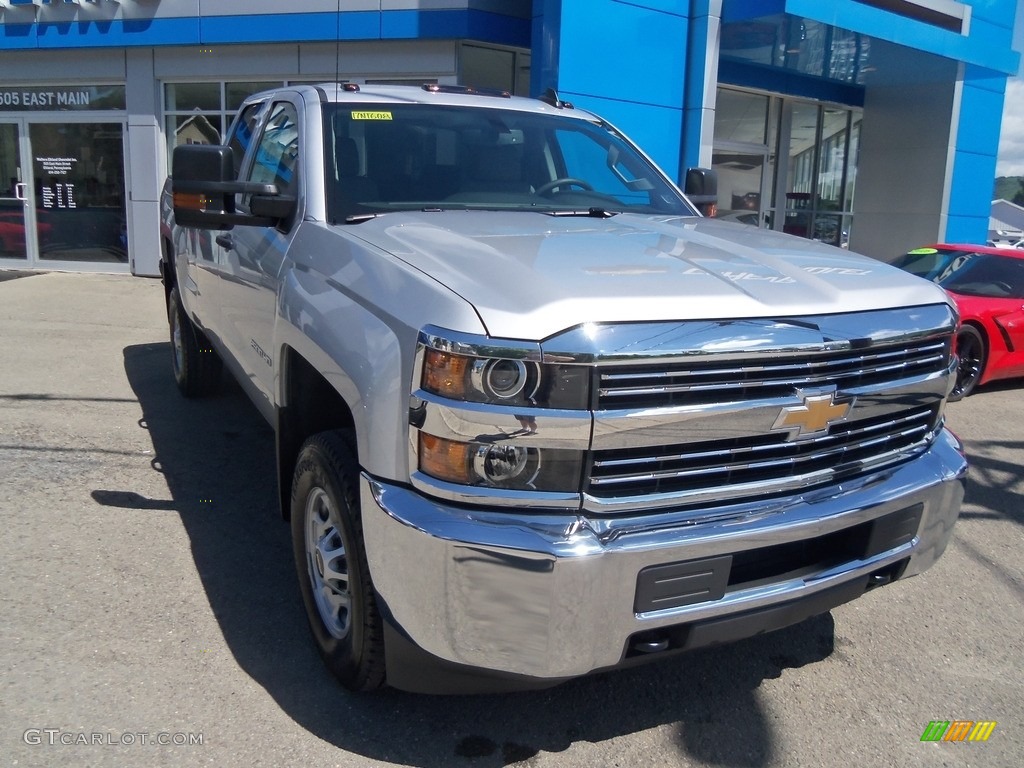 2017 Silverado 2500HD Work Truck Double Cab 4x4 - Silver Ice Metallic / Dark Ash/Jet Black photo #3