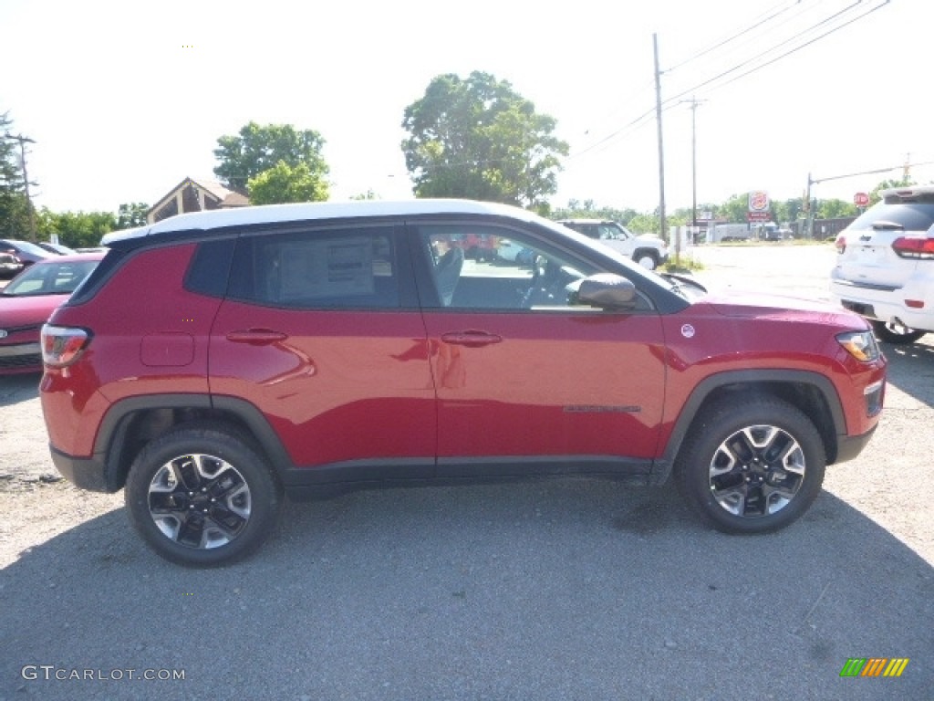 2017 Compass Trailhawk 4x4 - Redline 2 Coat Pearl / Black/Ruby Red photo #6