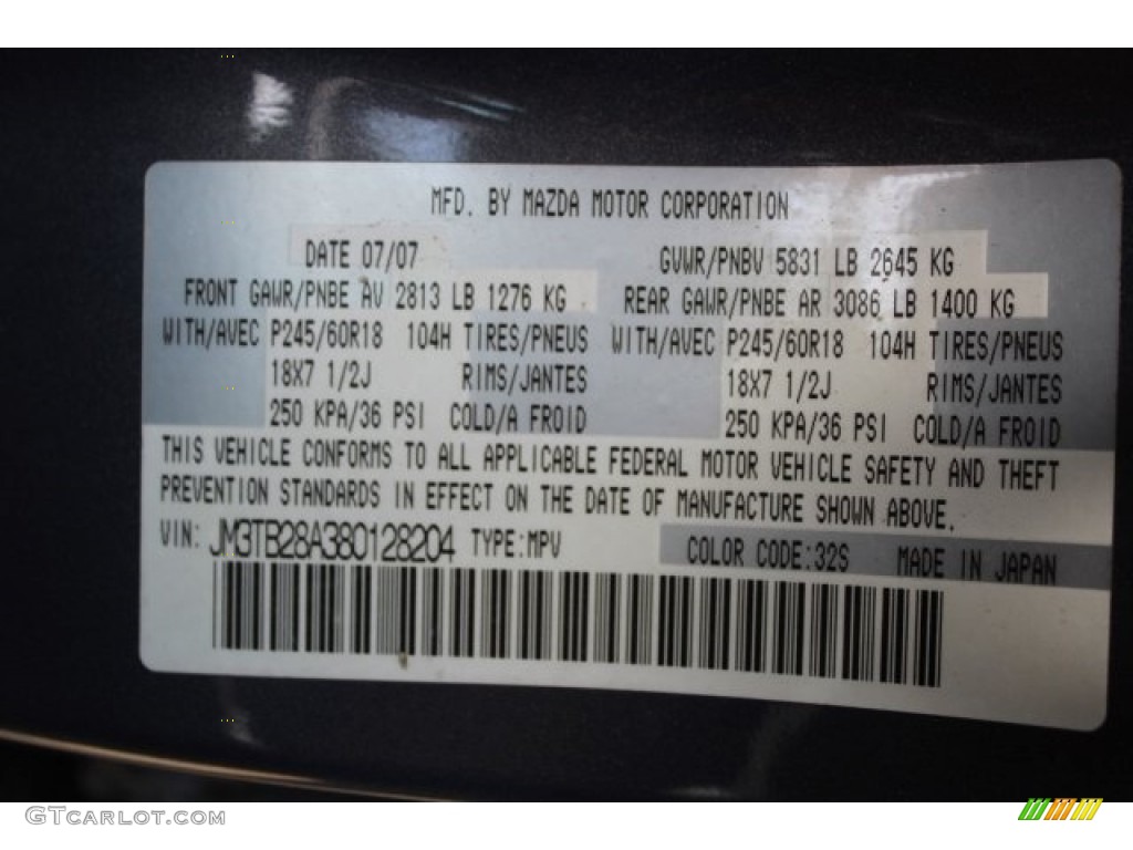 2008 CX-9 Sport - Galaxy Gray Mica / Black photo #37