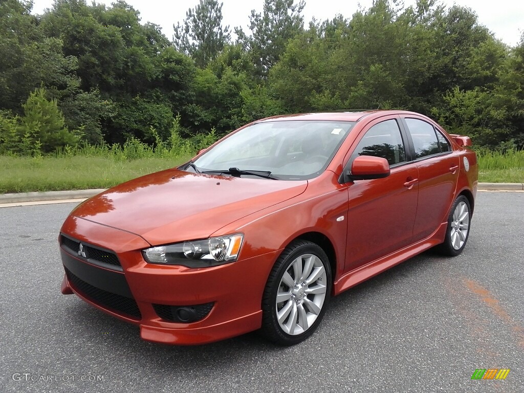 2010 Lancer GTS - Rotor Glow Orange Metallic / Black photo #2
