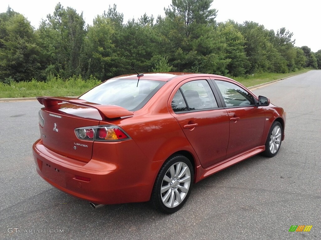 2010 Lancer GTS - Rotor Glow Orange Metallic / Black photo #6