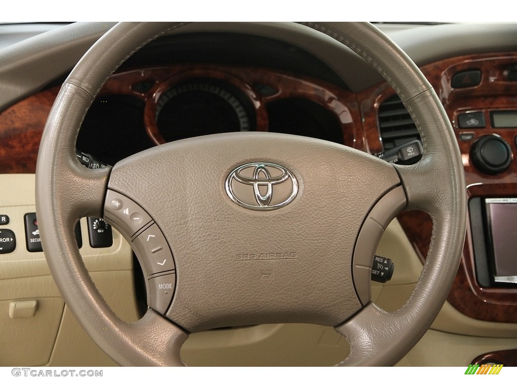 2006 Toyota Highlander Hybrid Limited Ivory Beige Steering Wheel Photo #121192041