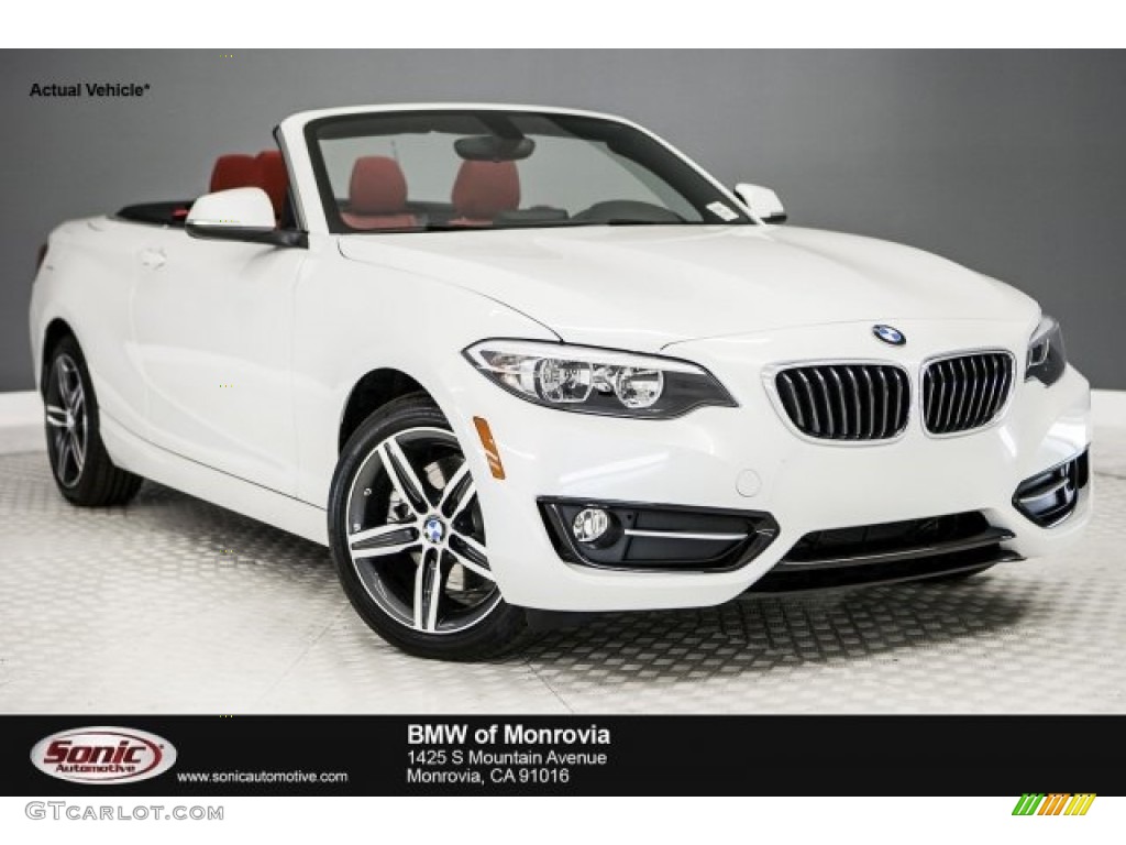 2017 2 Series 230i Convertible - Mineral White Metallic / Coral Red photo #1