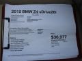 2015 Deep Sea Blue Metallic BMW Z4 sDrive28i  photo #13