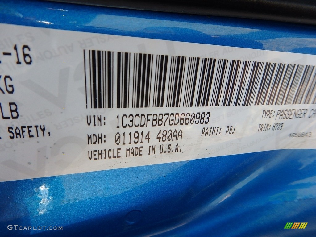 2016 Dart SXT - Laser Blue Pearl / Black photo #4