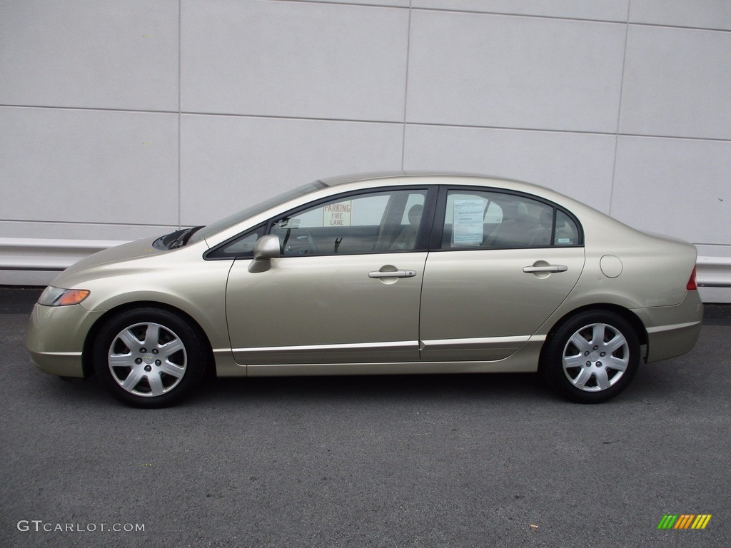 2007 Civic LX Sedan - Borrego Beige Metallic / Ivory photo #2