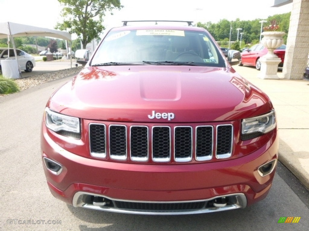 2014 Grand Cherokee Overland 4x4 - Deep Cherry Red Crystal Pearl / Overland Nepal Jeep Brown Light Frost photo #4