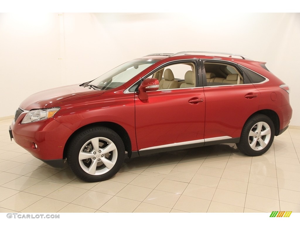 2010 RX 350 AWD - Matador Red Mica / Parchment/Brown Walnut photo #3