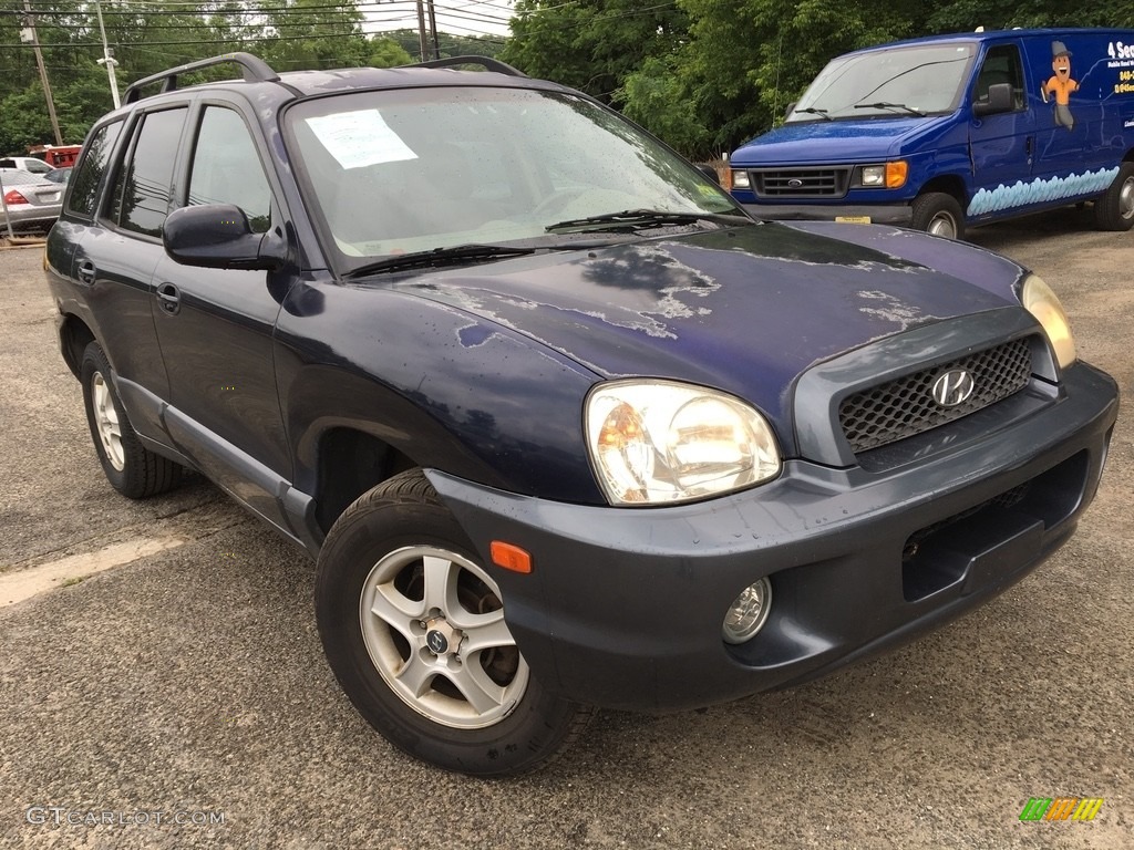 2004 Santa Fe GLS 4WD - Moonlit Blue / Gray photo #1