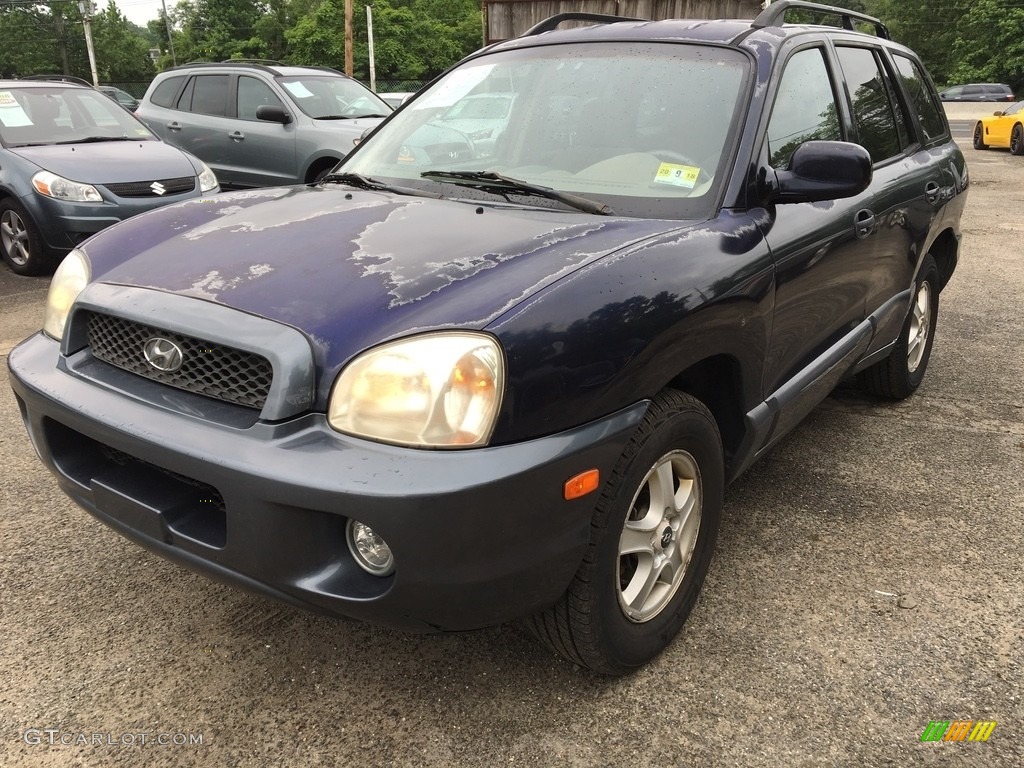 2004 Santa Fe GLS 4WD - Moonlit Blue / Gray photo #10