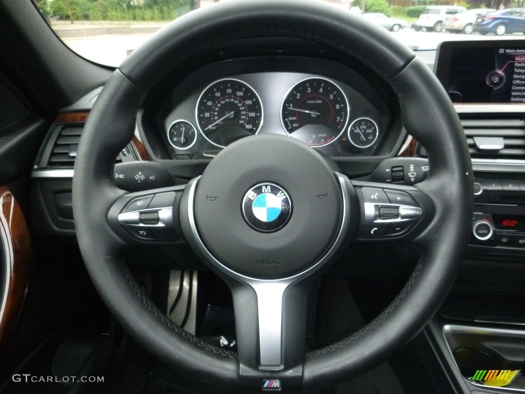 2014 BMW 3 Series 328i xDrive Sedan Black Steering Wheel Photo #121228493