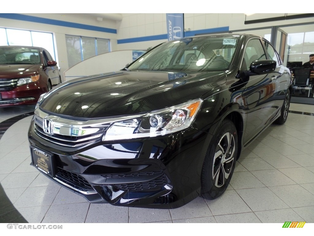 2017 Accord LX Sedan - Crystal Black Pearl / Ivory photo #1