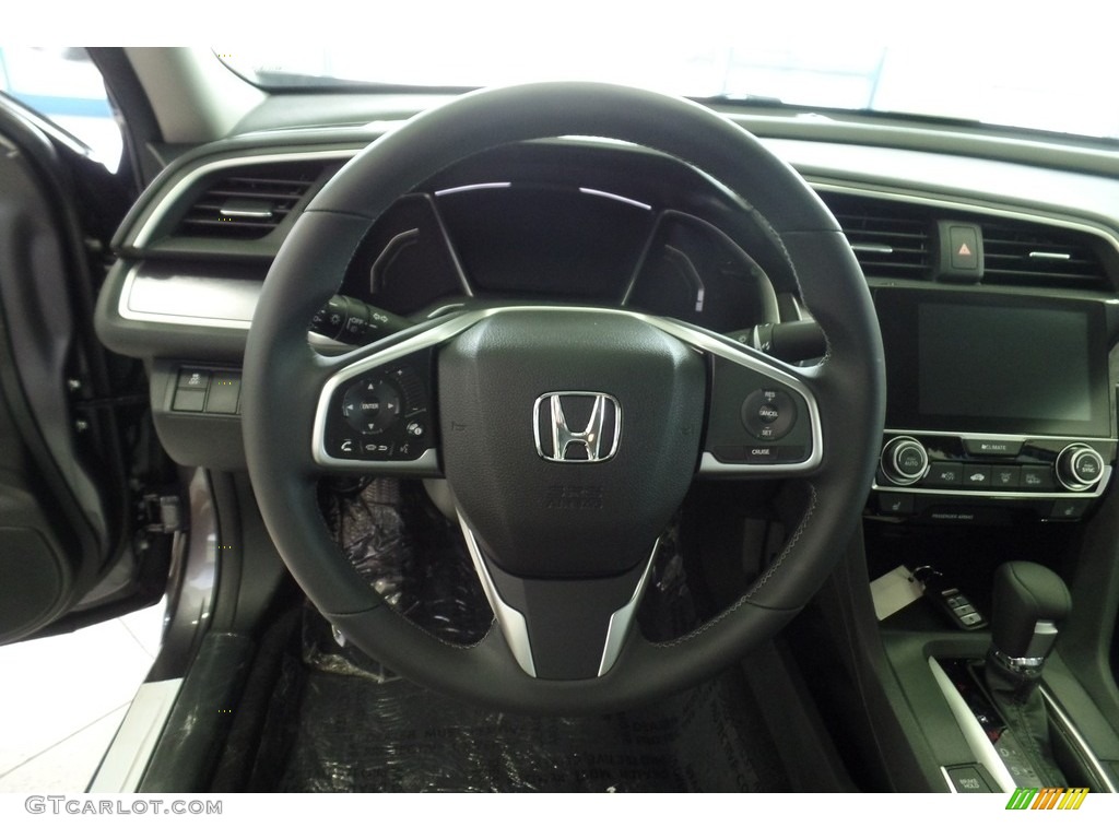 2017 Civic EX-L Sedan - Modern Steel Metallic / Gray photo #10