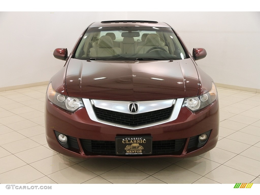 2009 TSX Sedan - Basque Red Pearl / Parchment photo #2
