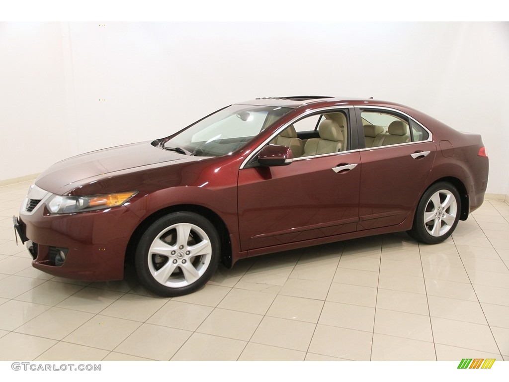 2009 TSX Sedan - Basque Red Pearl / Parchment photo #3