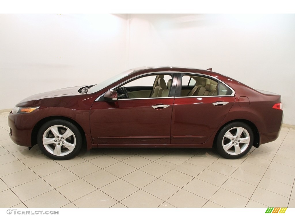 2009 TSX Sedan - Basque Red Pearl / Parchment photo #4