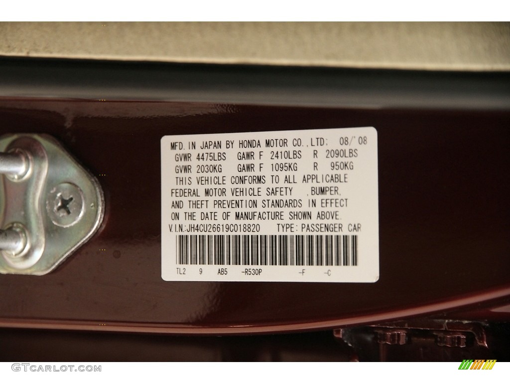 2009 TSX Sedan - Basque Red Pearl / Parchment photo #36