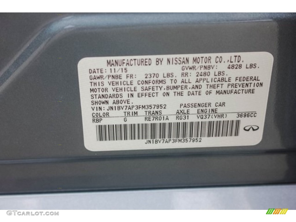 2015 Q50 3.7 - Hagane Blue / Graphite photo #50