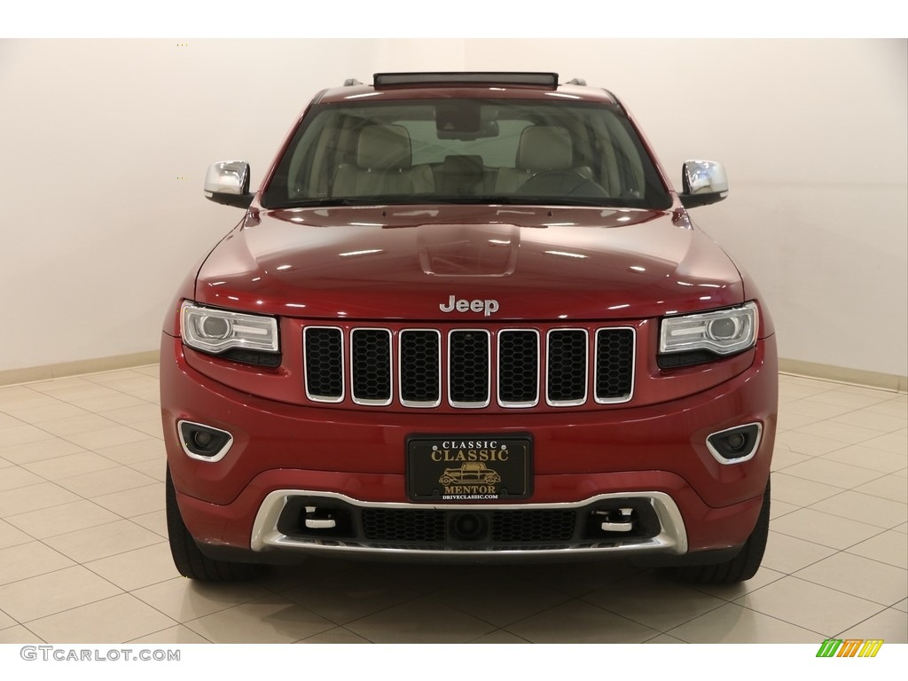 2014 Grand Cherokee Overland 4x4 - Deep Cherry Red Crystal Pearl / Overland Nepal Jeep Brown Light Frost photo #2