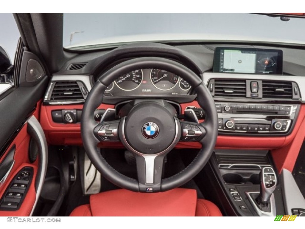 2017 BMW 4 Series 440i Convertible Coral Red Dashboard Photo #121285139