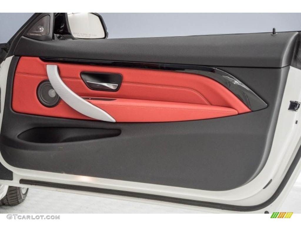 2017 BMW 4 Series 440i Convertible Coral Red Door Panel Photo #121285430
