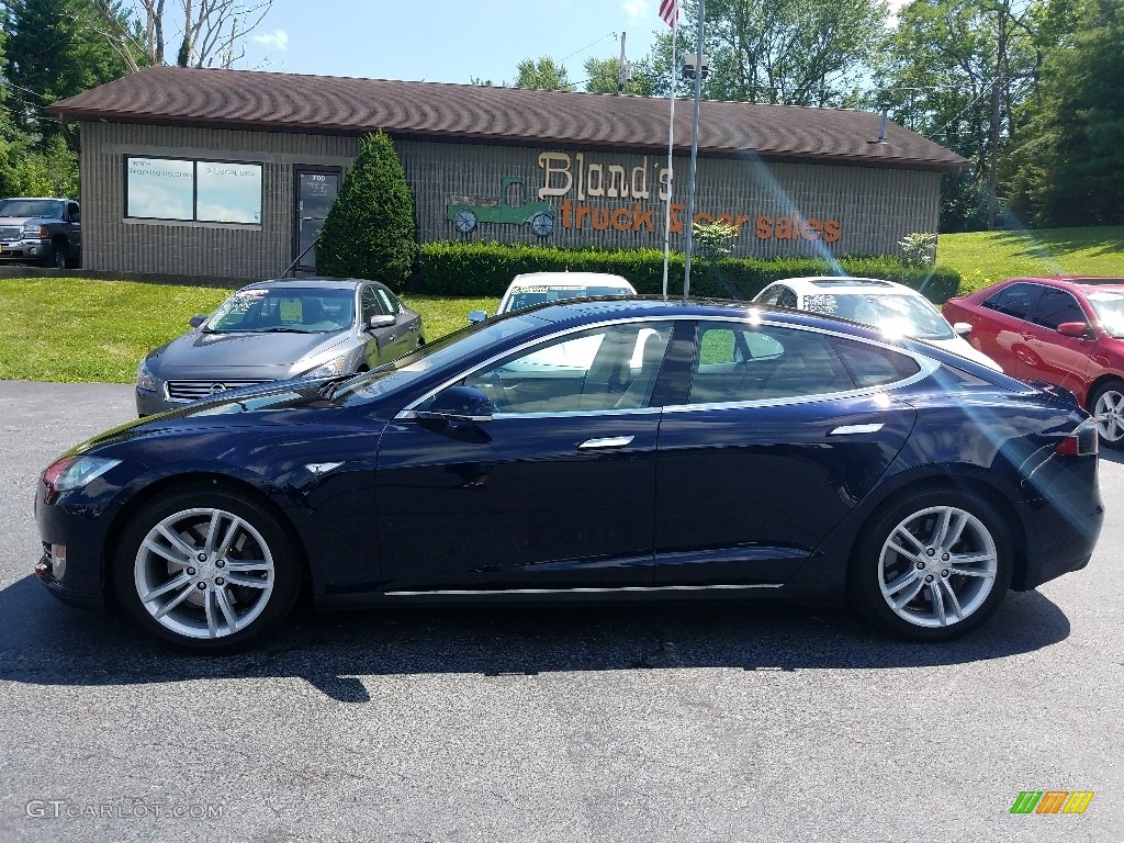 2014 Model S  - Blue Metallic / Tan photo #2