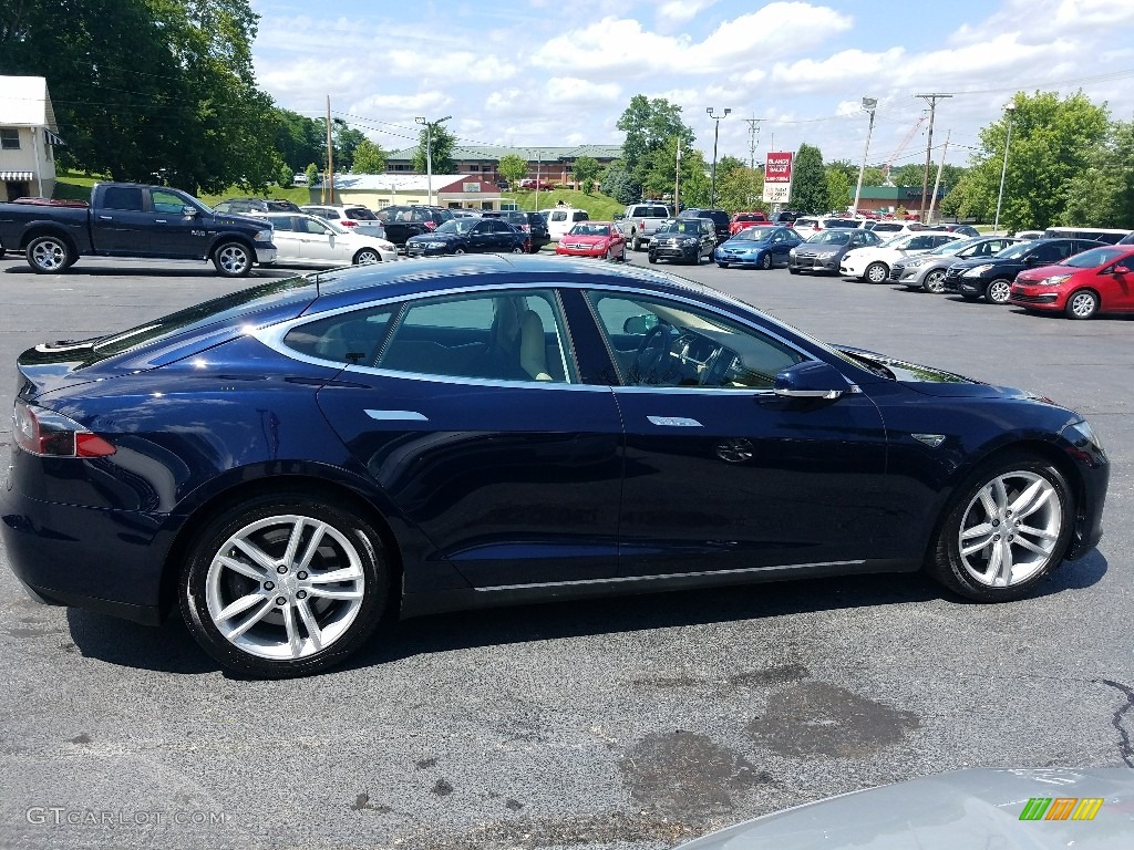 2014 Model S  - Blue Metallic / Tan photo #8