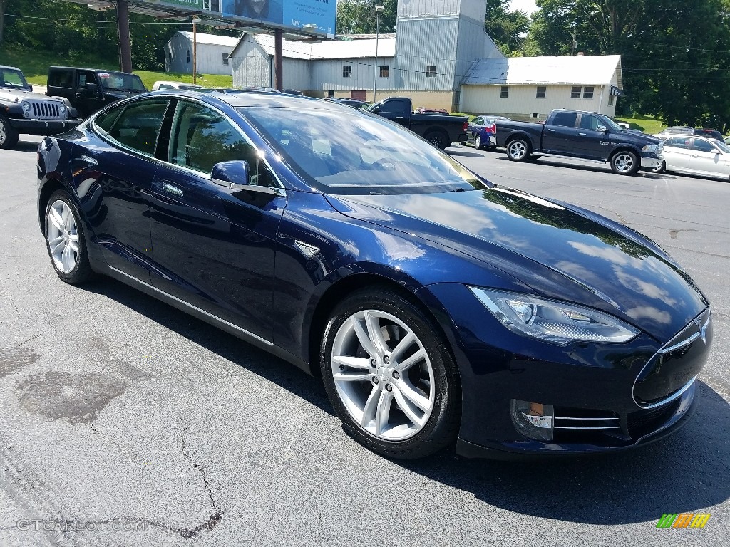 2014 Model S  - Blue Metallic / Tan photo #9