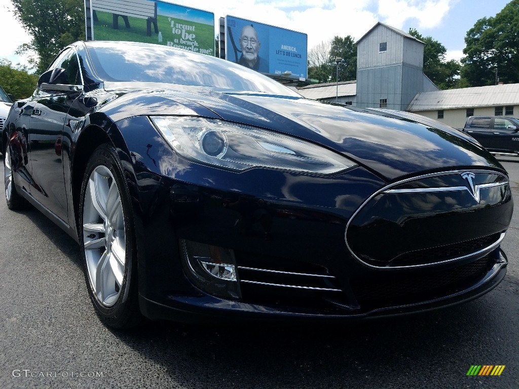 2014 Model S  - Blue Metallic / Tan photo #10