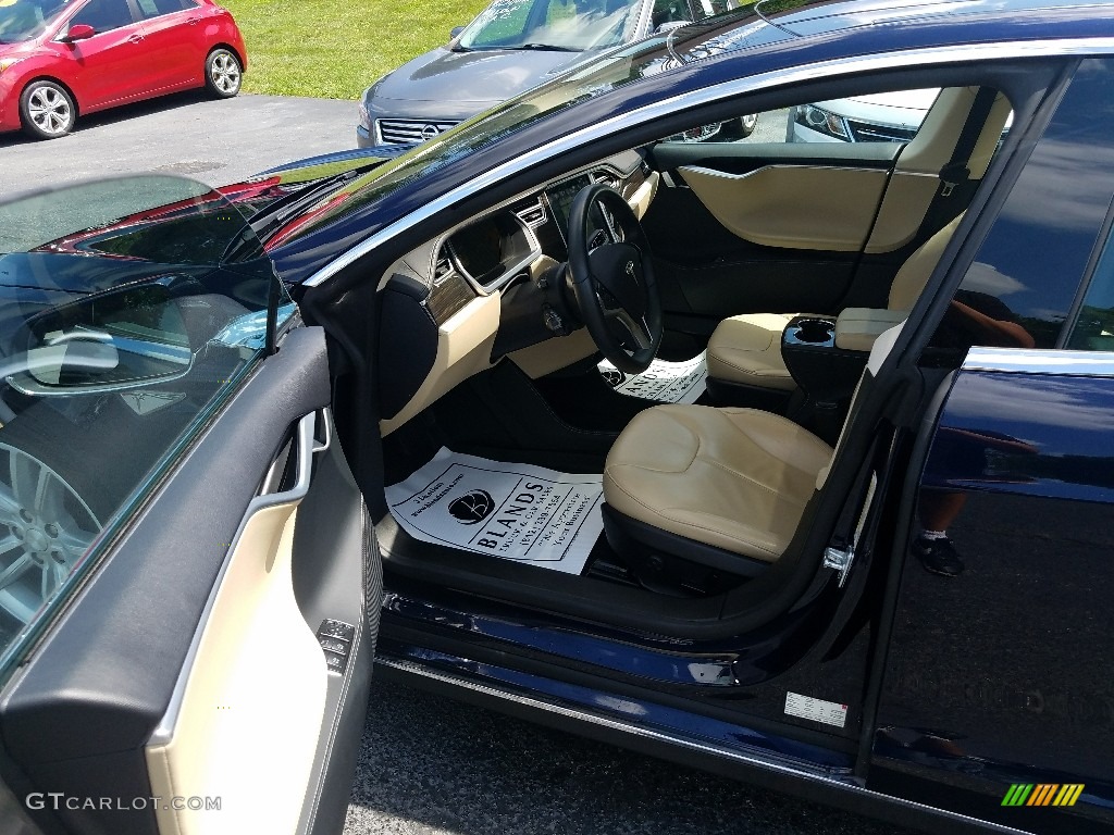2014 Model S  - Blue Metallic / Tan photo #16