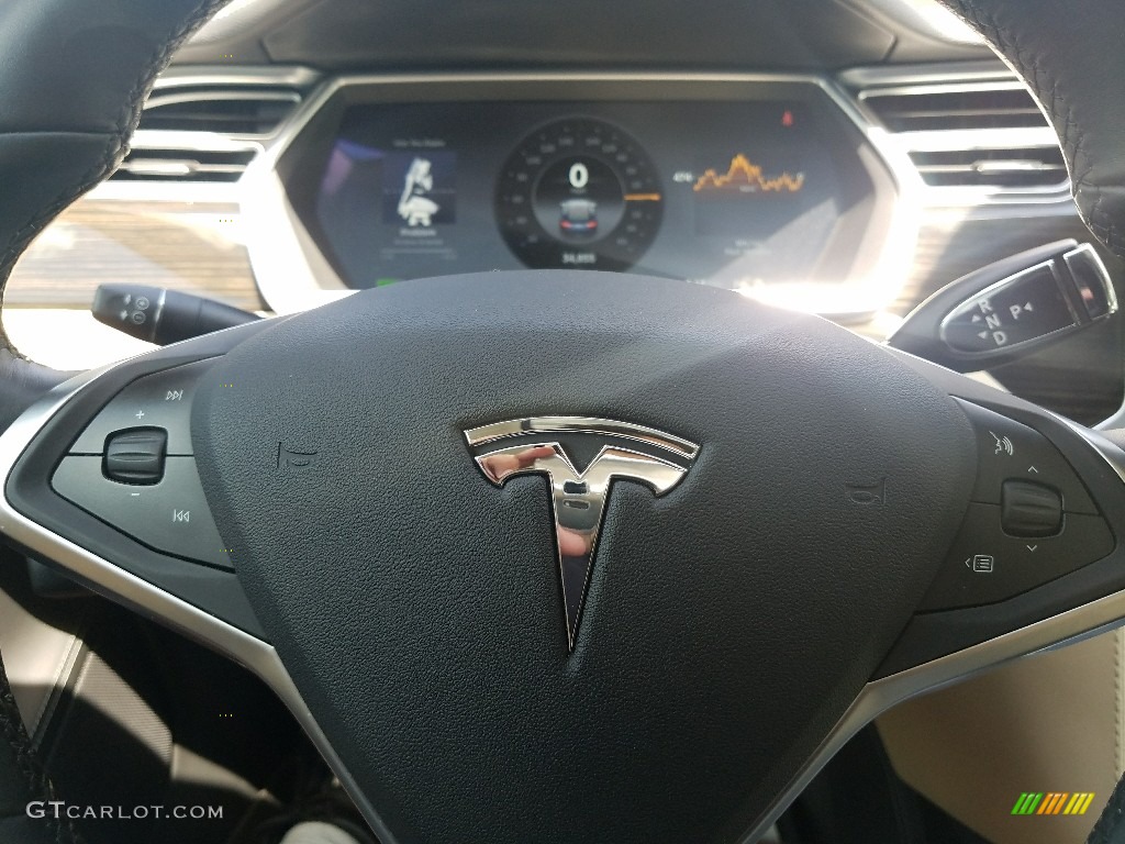 2014 Tesla Model S Standard Model S Model Tan Steering Wheel Photo #121294298