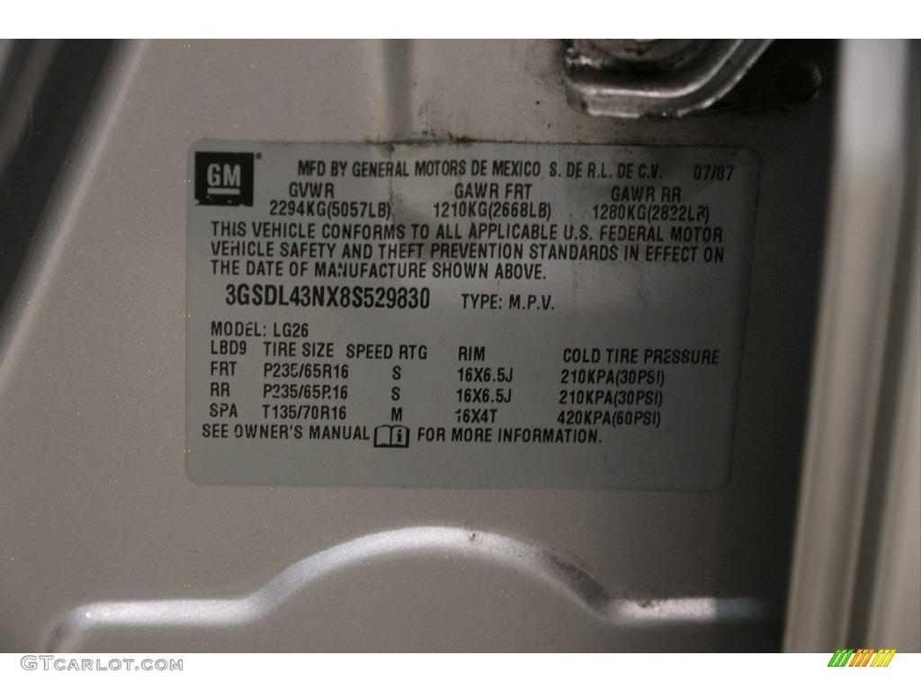 2008 VUE XE 3.5 AWD - Silver Pearl / Gray photo #19