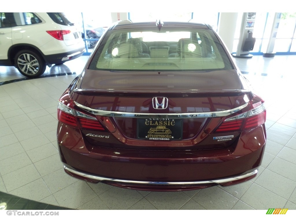 2017 Accord Hybrid Touring Sedan - Crimson Pearl / Ivory photo #4